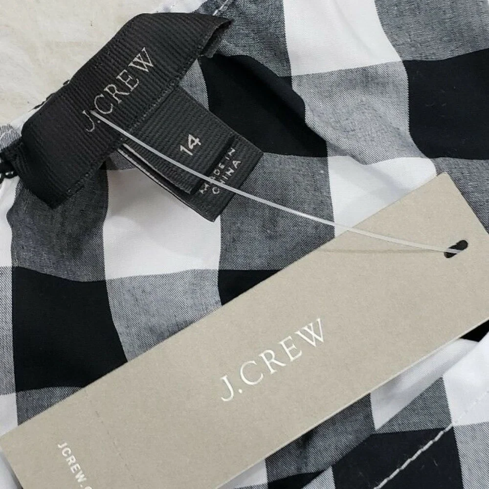 J. Crew Maybe One-Shoulder Mix Gingham Top - Picture 7 of 8